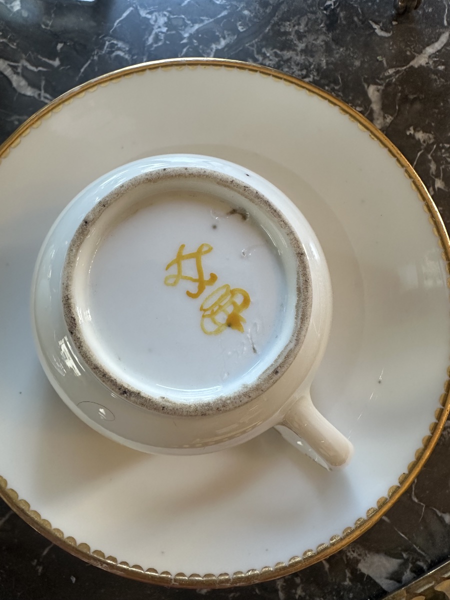 Paire de tasses et soucoupes pâtes tendres Sevres 18eme-photo-3