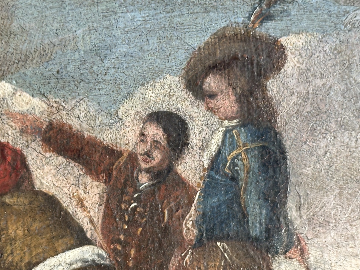 Tableau fin 17 eme  les artilleurs école italienne -photo-2
