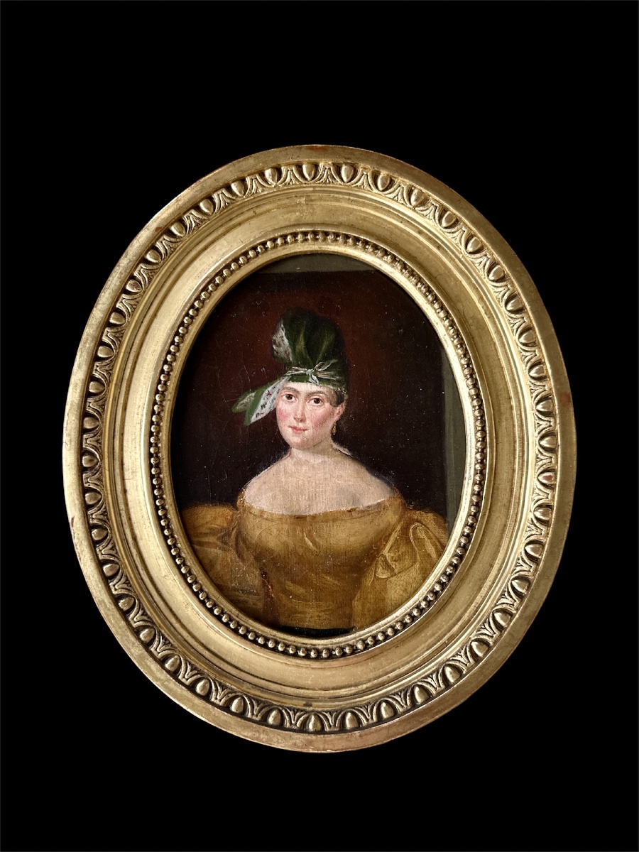 Portrait de femme d époque empire huile sur toile