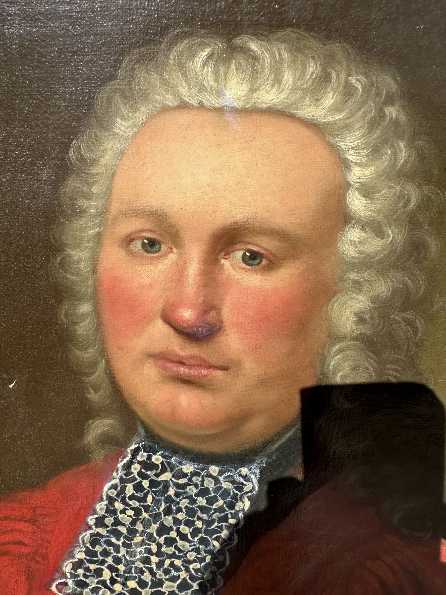 Portrait d un magistrat XVIII eme huile sur toile-photo-3