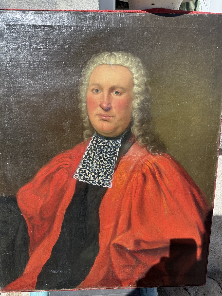 Portrait d un magistrat XVIII eme huile sur toile
