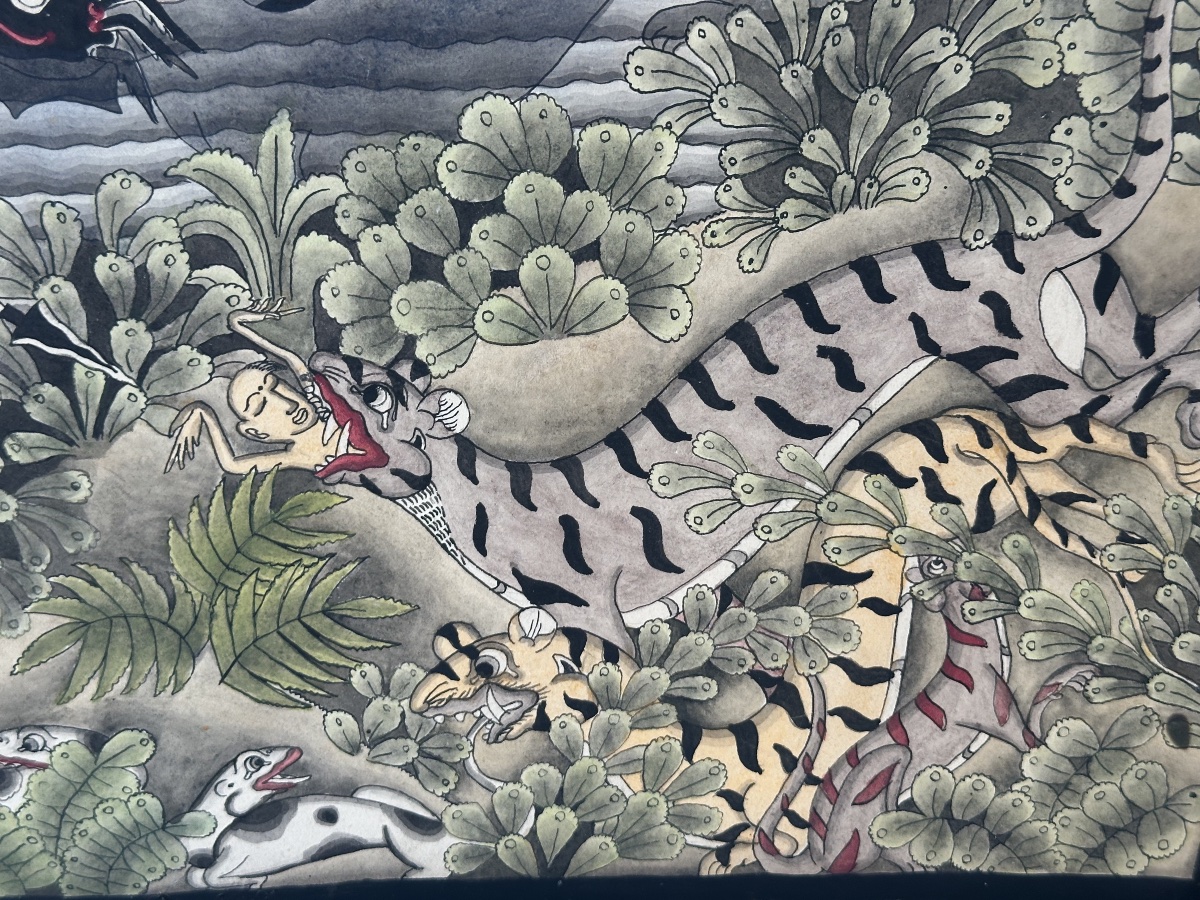 Watercolor By Ida Bagus Wija, Bali, 1912–1988: Water And Earth-photo-3
