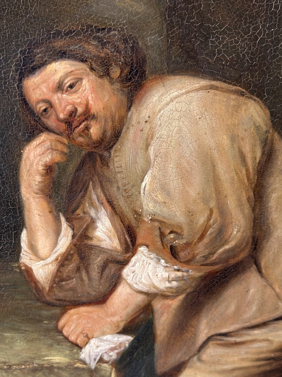 Joos Van Craesbeek 1606–1661  Portrait Of A Man Wearing A Ring, Oil On Panel-photo-3
