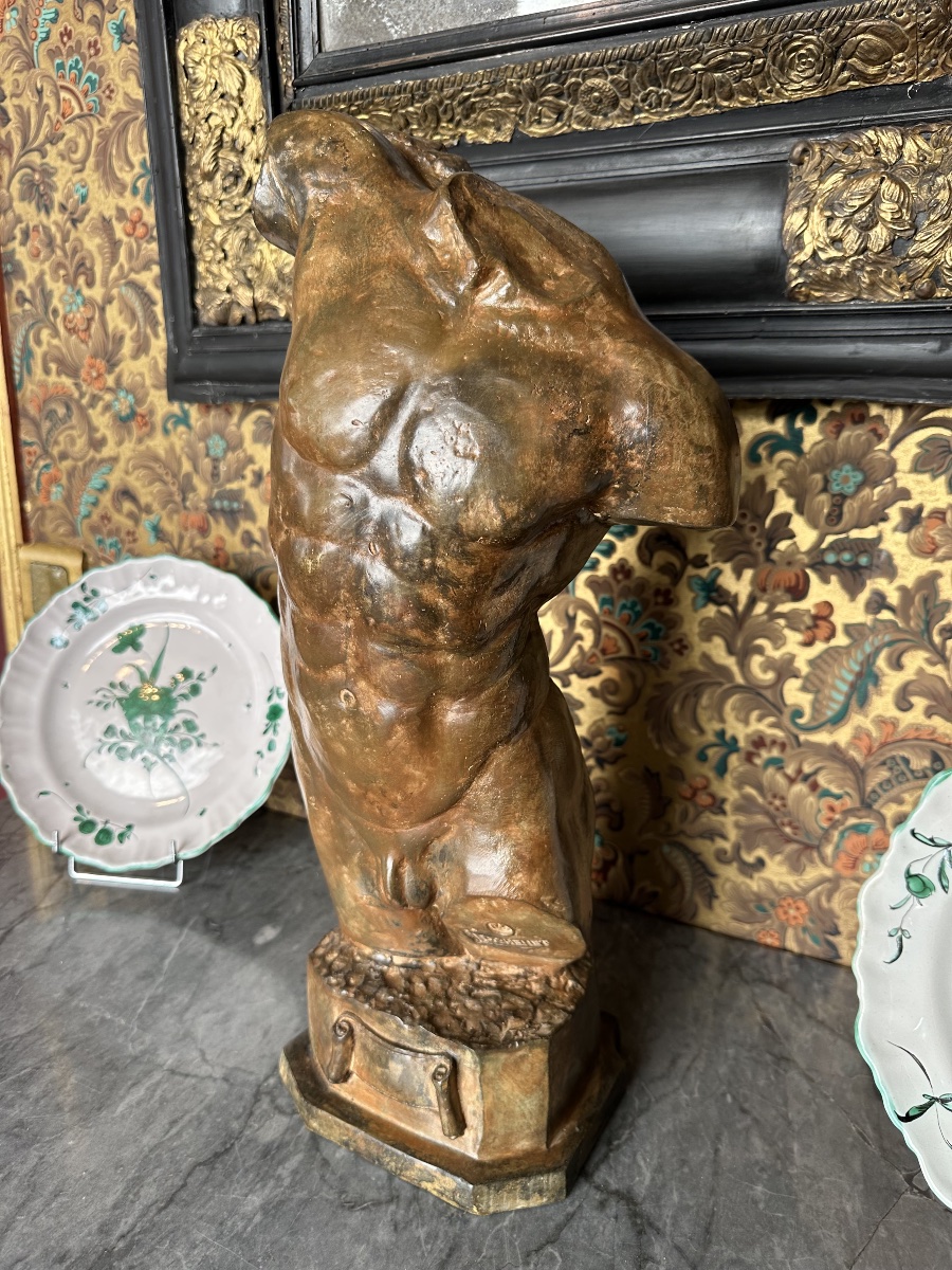 Antique-style Bronze Bust By Pierre Chenet, Lost-wax Casting, 20th Century-photo-2