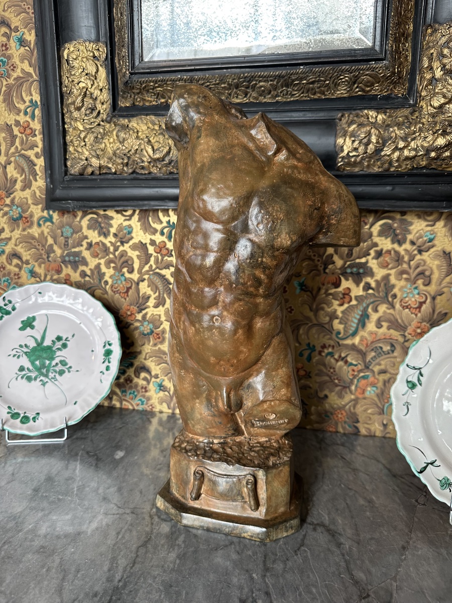 Antique-style Bronze Bust By Pierre Chenet, Lost-wax Casting, 20th Century-photo-5