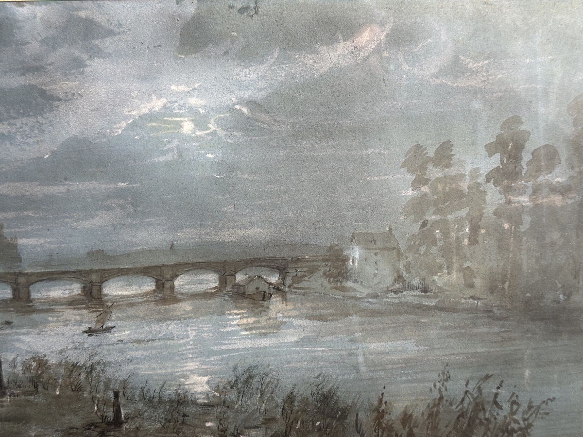 Large Wash On Blue Paper, Night Scene By étienne Jeaurat (1689–1784)-photo-3