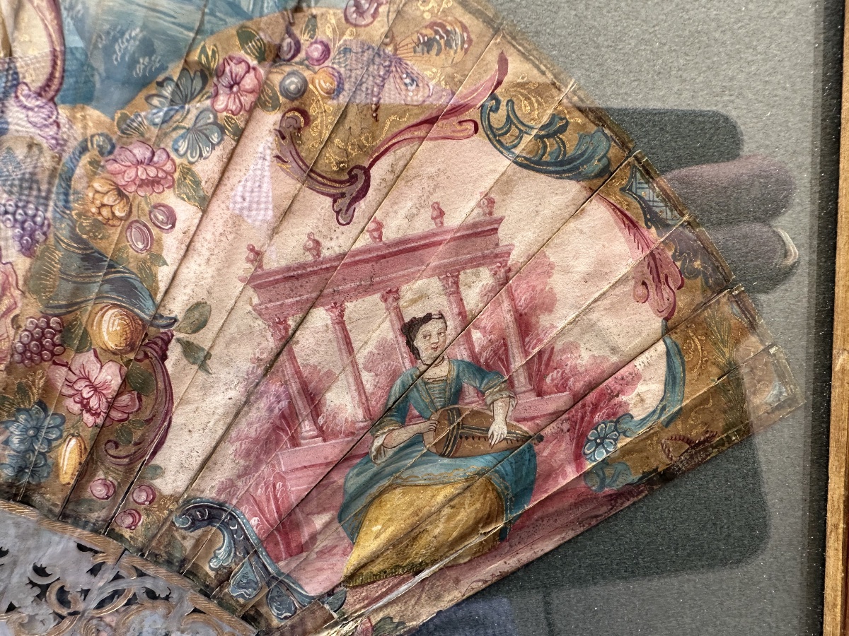 Framed 18th-century Collectible Fan -photo-2