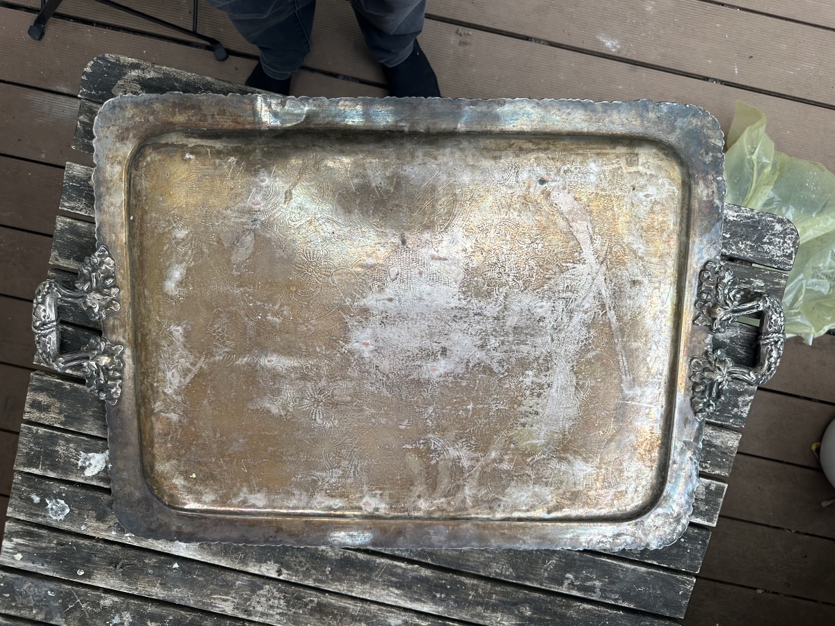 Large 19th-century Silver-plated Metal Tray By Charles Christofle-photo-1