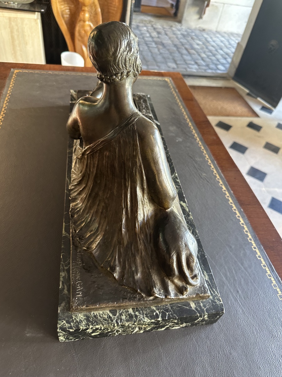 Bronze Art Deco Diane chasseresse par Henri Fugére 1925 cire perdue-photo-4
