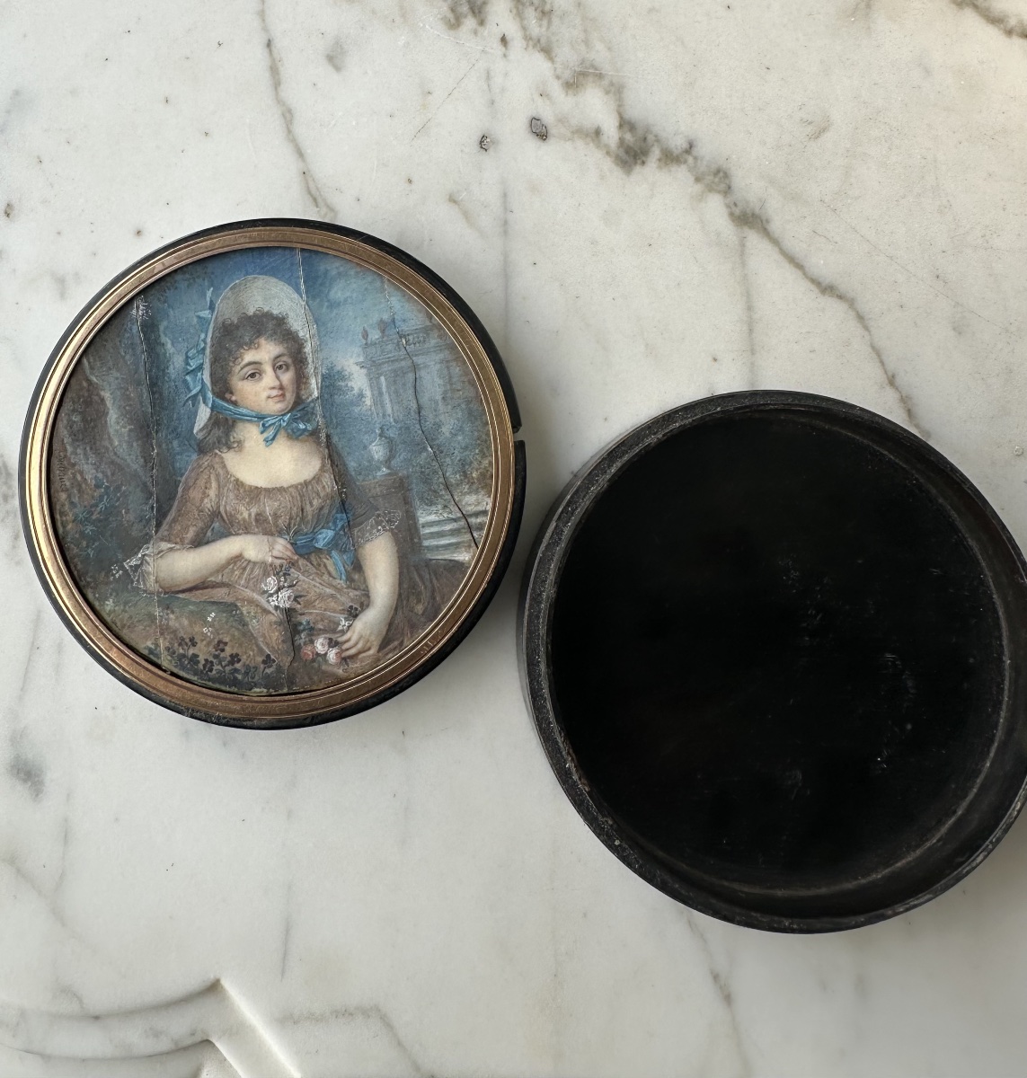 Louis XVI Tortoiseshell Box With A Miniature On Ivory-photo-4