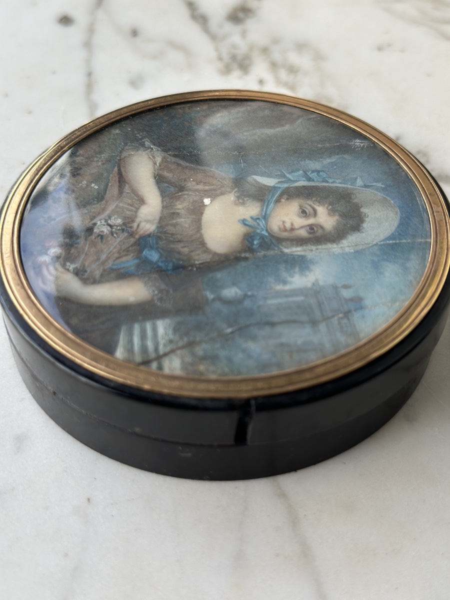 Louis XVI Tortoiseshell Box With A Miniature On Ivory-photo-3