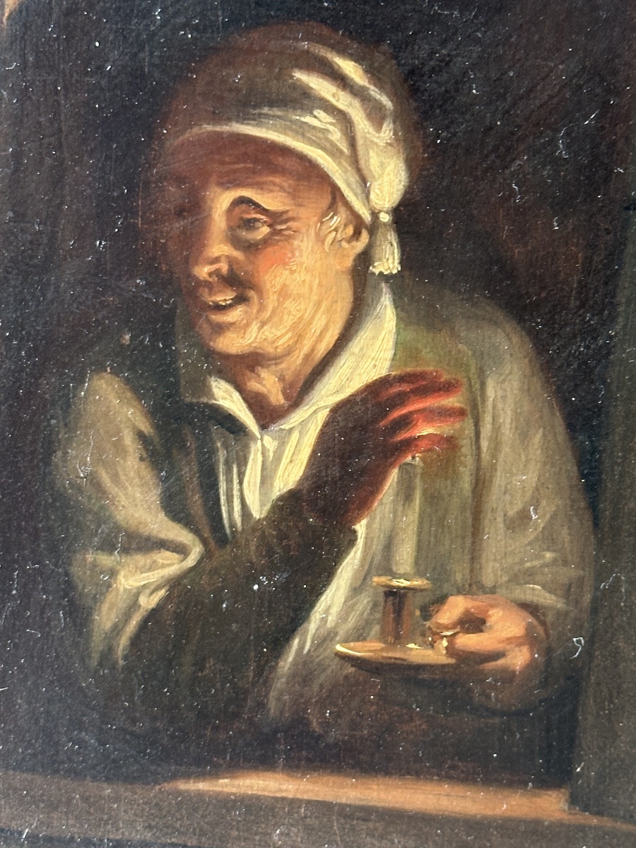 "the Reclining Figure," Oil On Wood, Attributed To Godfried Van Schalcken, 17th-century Master Of Candlelight-photo-2