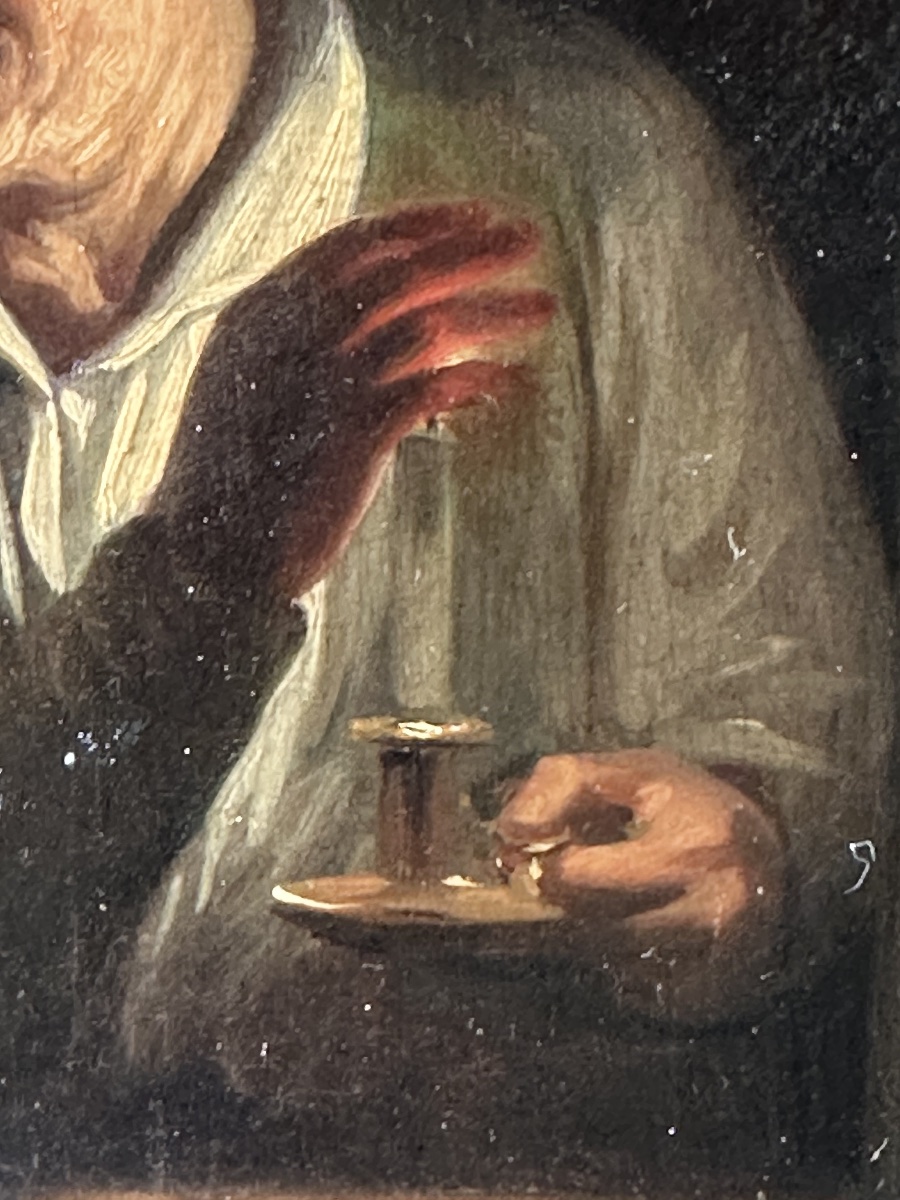 "the Reclining Figure," Oil On Wood, Attributed To Godfried Van Schalcken, 17th-century Master Of Candlelight-photo-3