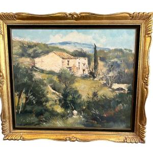 Painting By Tony Cardella Corsican Painter 1898-1976 Landscape 