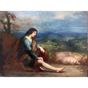 The Prodigal Son, Oil On Panel, England, 19th Century, Attributed To George Jones Or Simeon Salomon