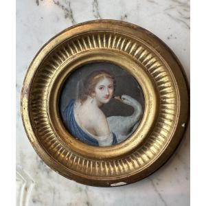 Miniature On Ivory, Leda And The Swan, Empire Period 