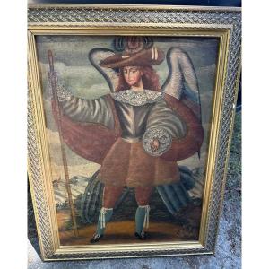 Painting Of An Angel, Cuzco School 19th Century