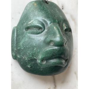 Pre-columbian Olmec Jade Pendant Mask, 1150–500 Bce