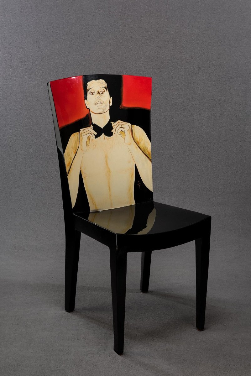 Chair By René Grau Eau Sauvage Lacquered Wood Chair