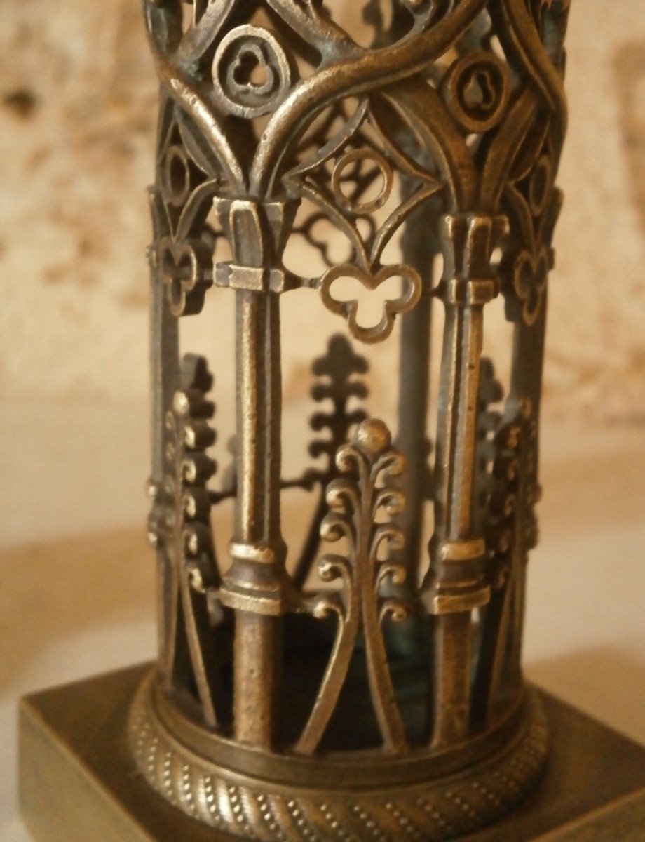 Pair Of Neo Gothic Candle Holders.-photo-4