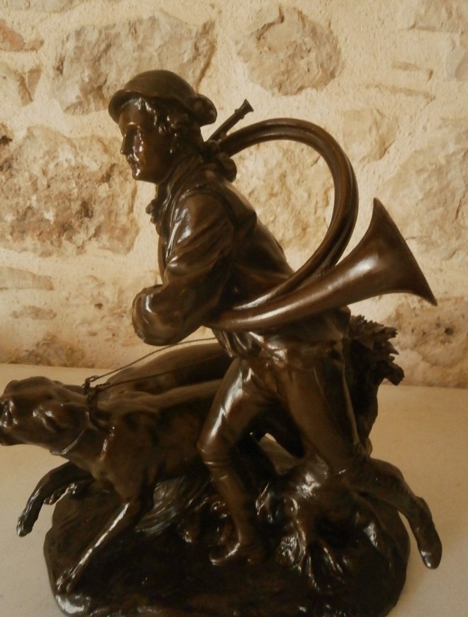 Bronze Piqueur Au Relais d'Après Hippolyte Moreau.-photo-3