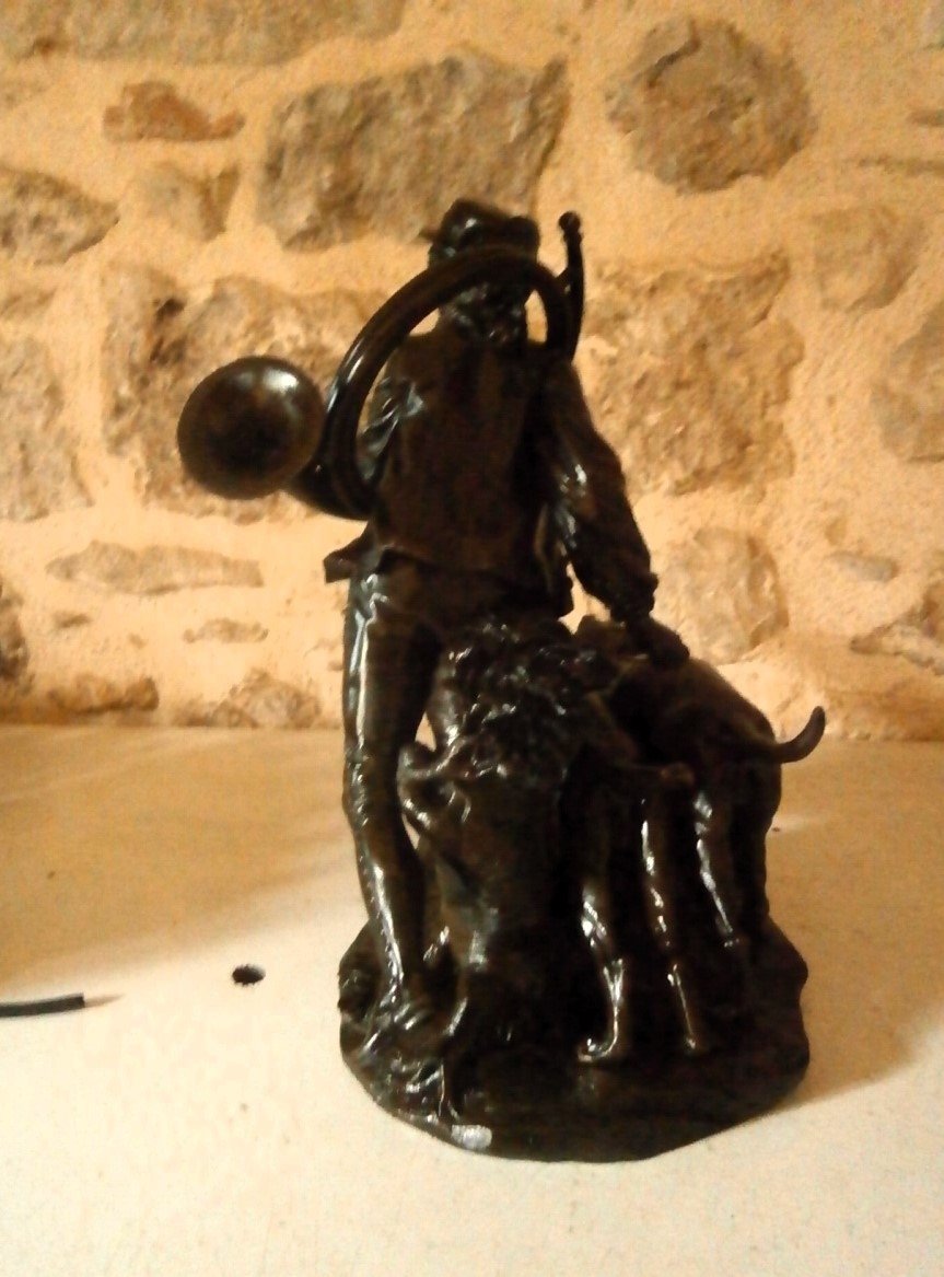 Bronze Piqueur Au Relais d'Après Hippolyte Moreau.-photo-2