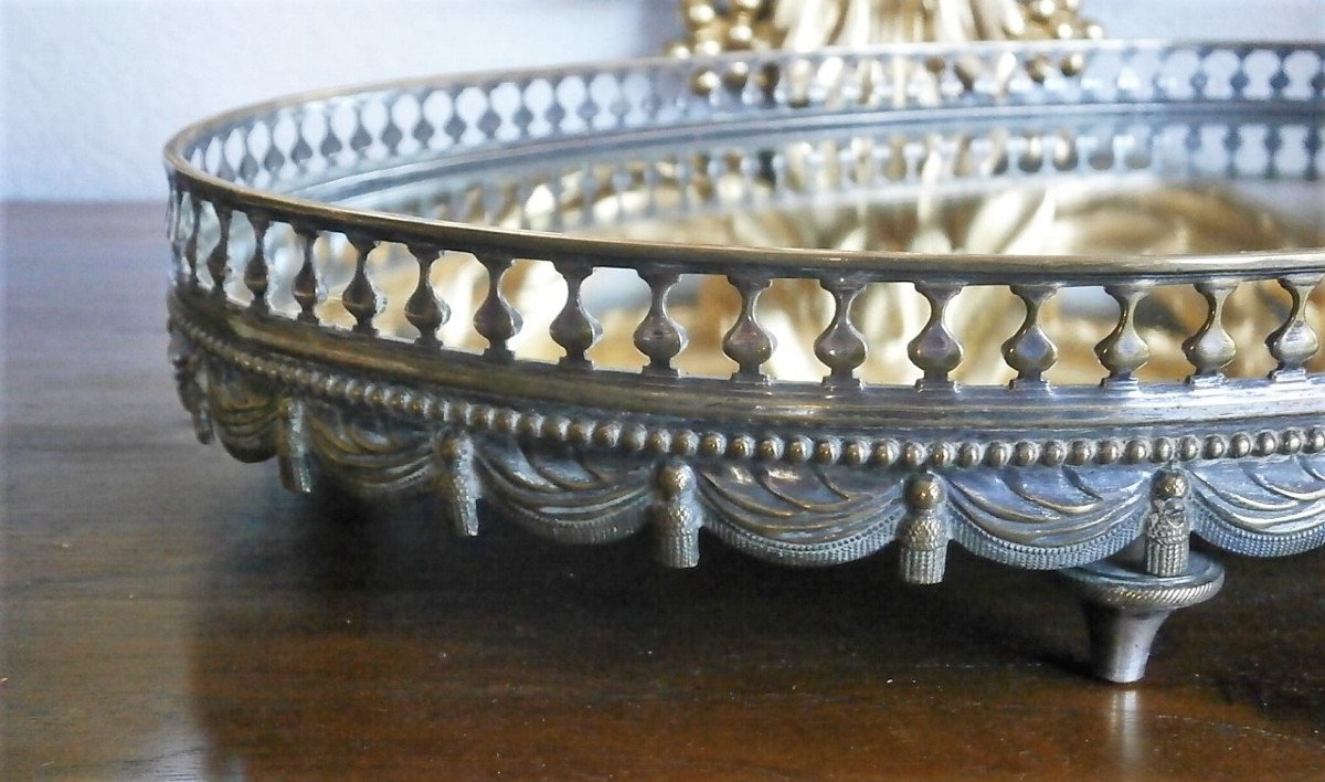 Surtout De Table en Bronze Argenté.-photo-3