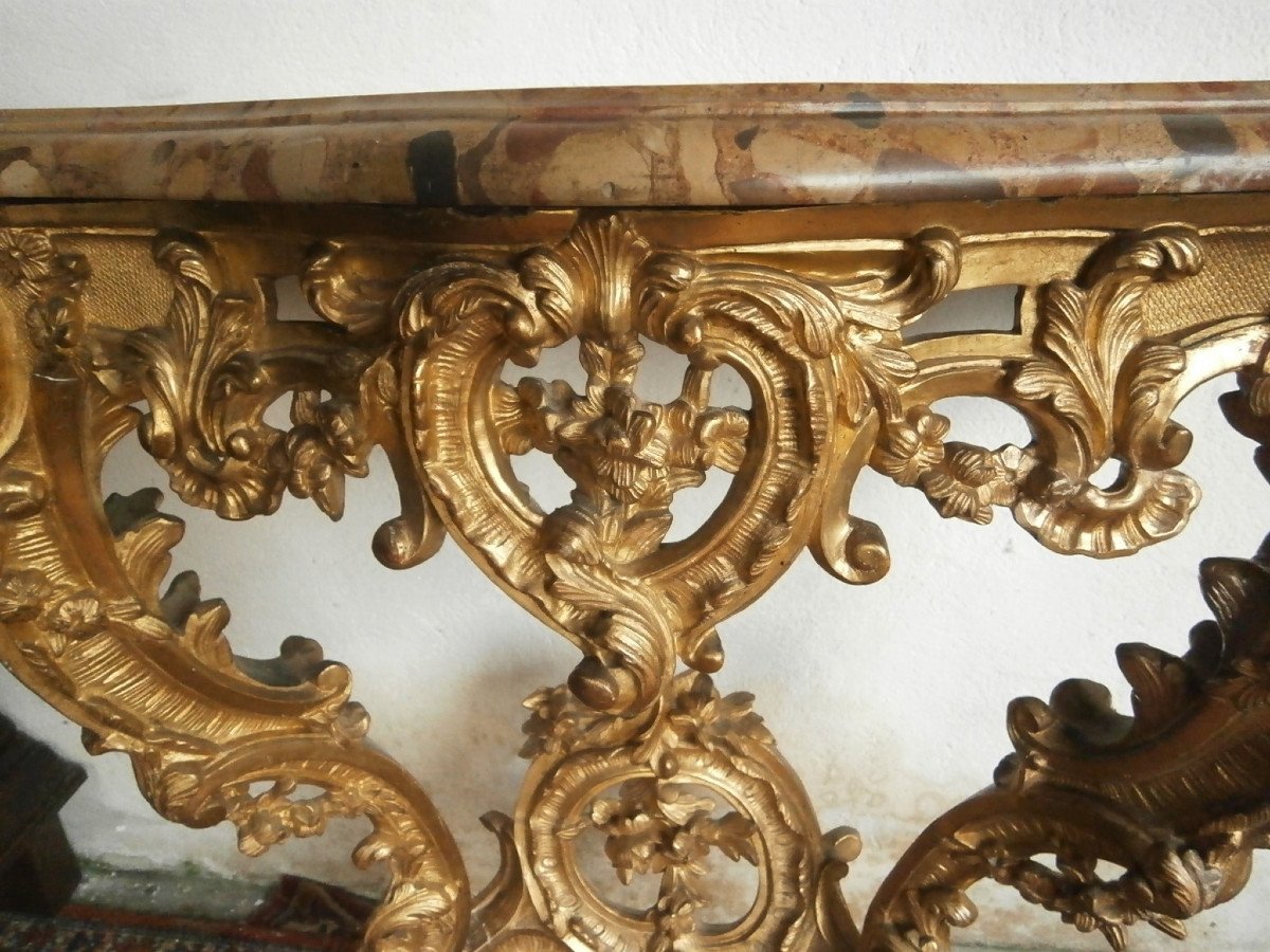 Louis XV Golden Wood Console.-photo-3