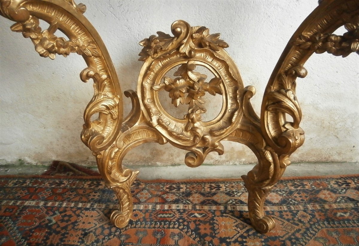 Louis XV Golden Wood Console.-photo-4
