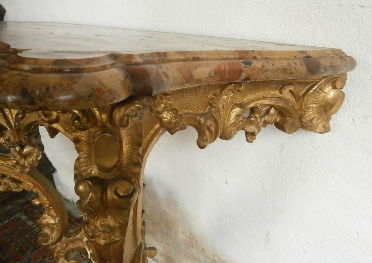 Louis XV Golden Wood Console.-photo-2