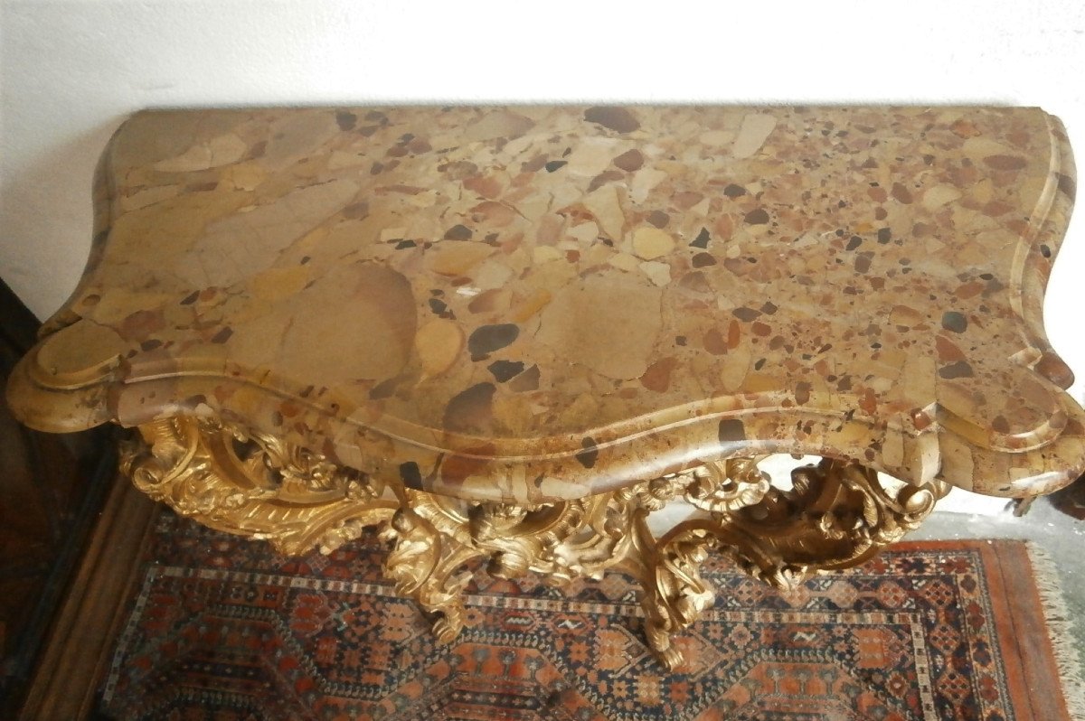 Louis XV Golden Wood Console.-photo-6