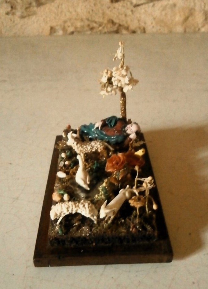 VERRE FILÉ DIT  DE NEVERS  PAPILLON BLANC France 18e