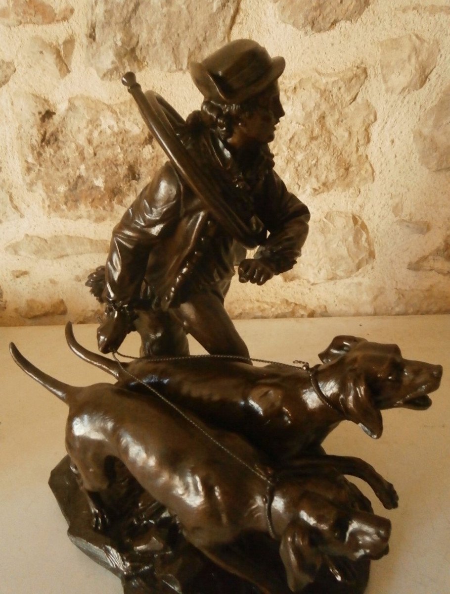 Bronze Piqueur Au Relais d'Après Hippolyte Moreau.-photo-3