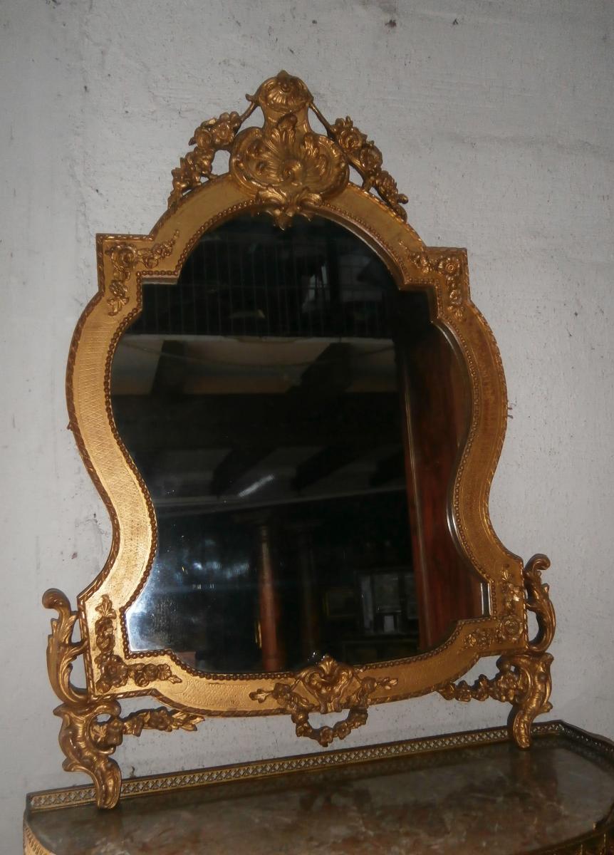 Mirror Wood And Stucco Gilded