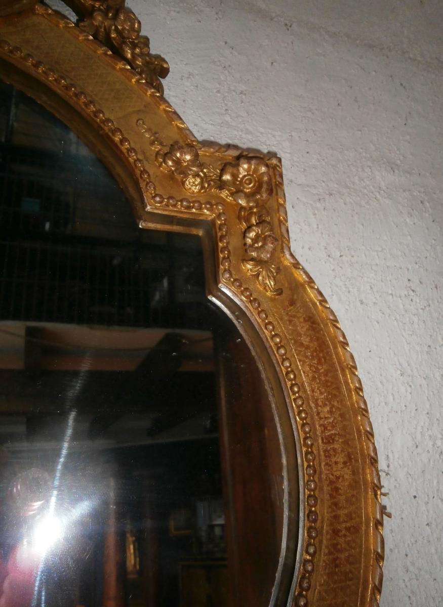 Miroir Bois Et Stuc Dor&eacute;-photo-4