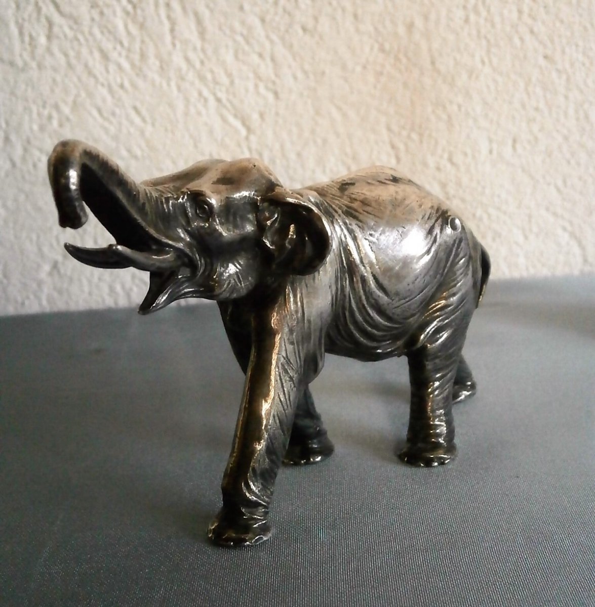 Asian Elephant In Silver Bronze.-photo-4