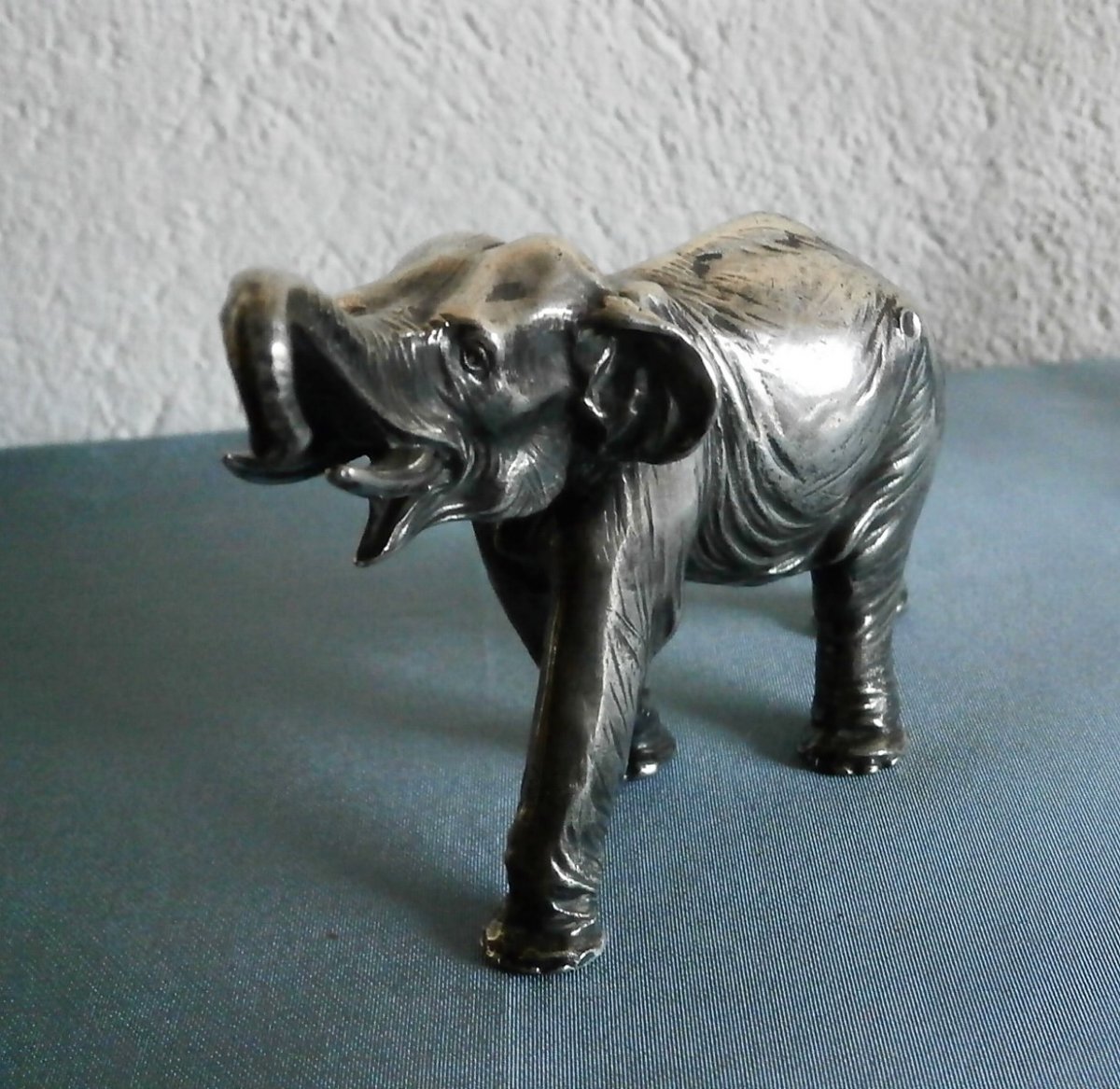  Bronze Argenté Eléphant d'Asie.