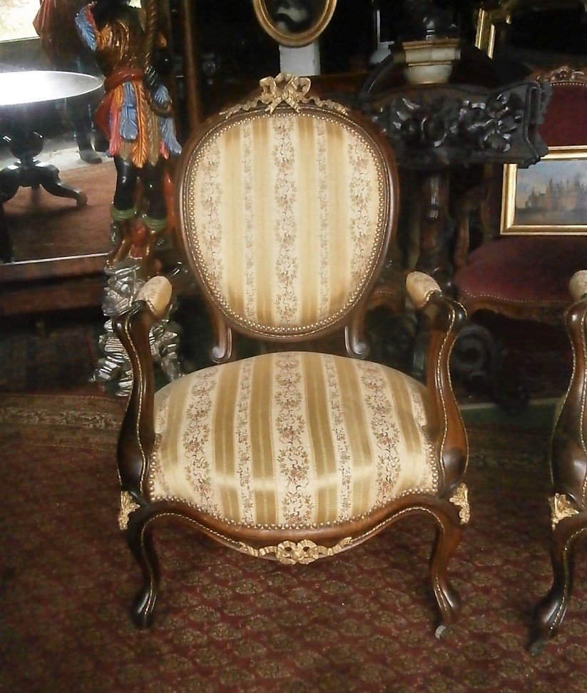 Pair Of Rosewood Armchairs.-photo-2