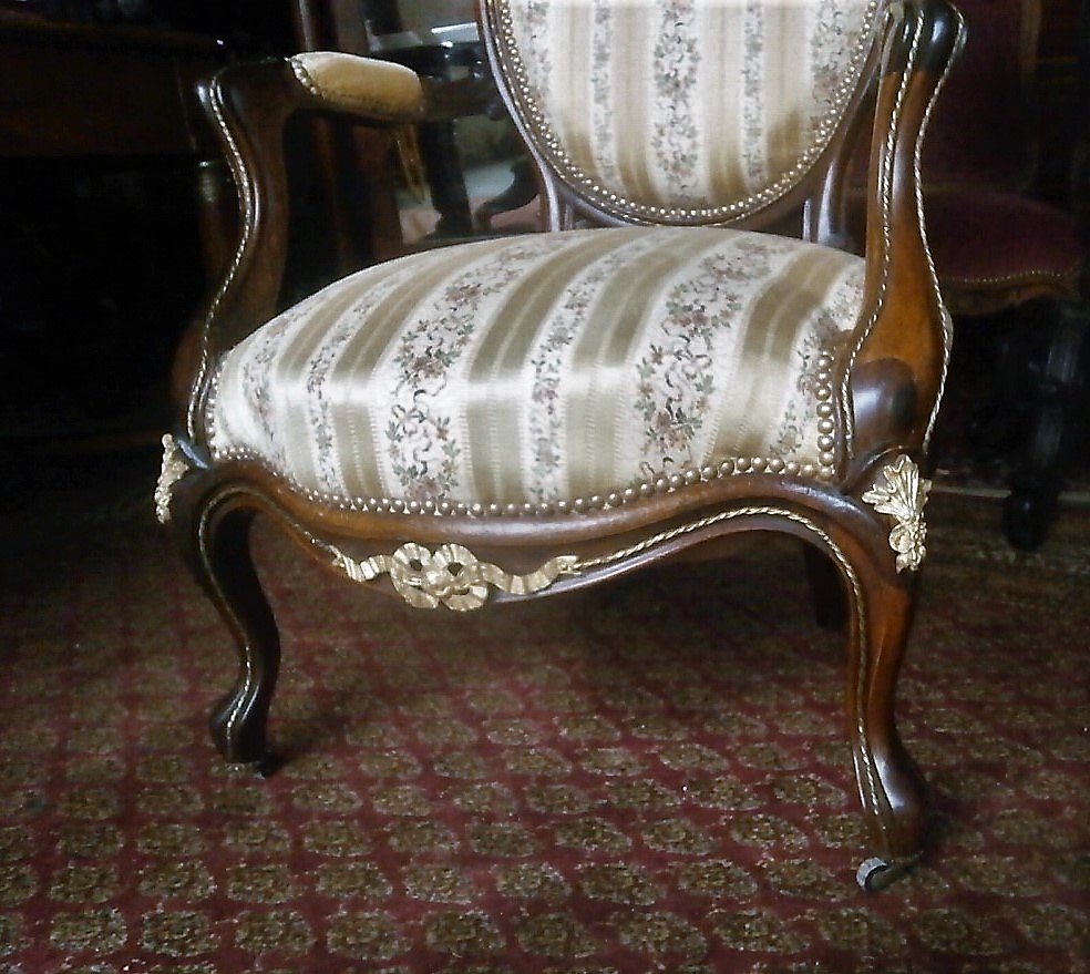 Pair Of Rosewood Armchairs.-photo-1