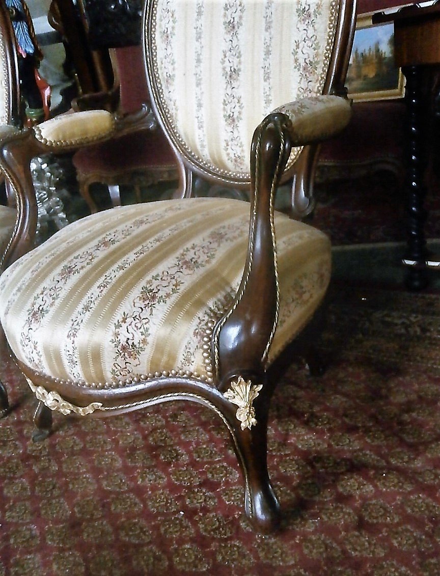 Pair Of Rosewood Armchairs.-photo-2
