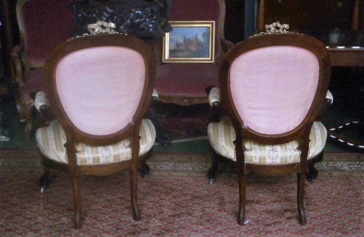 Pair Of Rosewood Armchairs.-photo-7