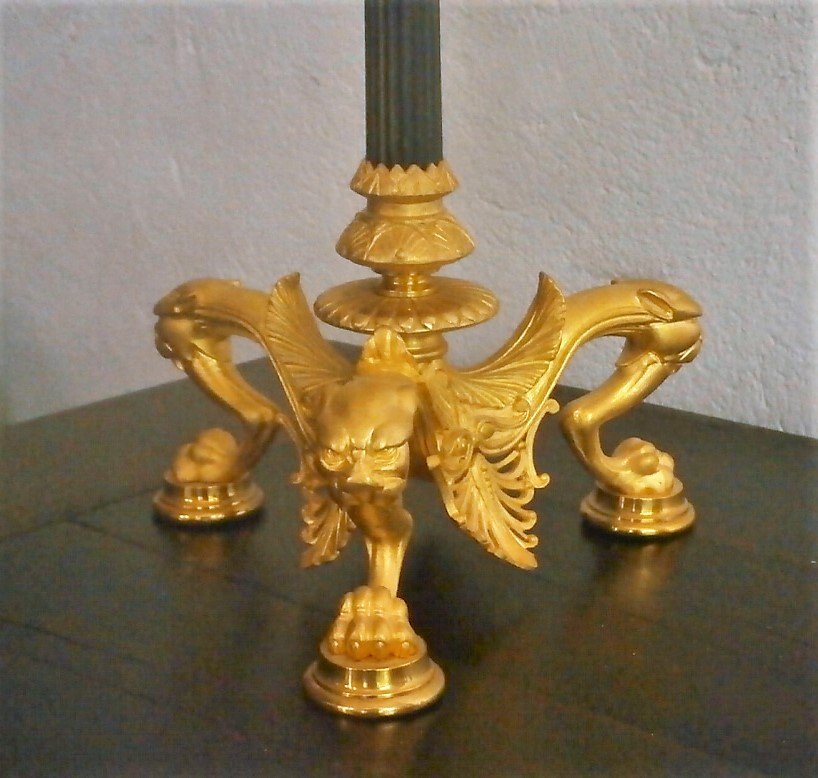 Large Pair Of Bronze Candelabra.-photo-4