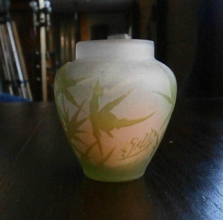 Petit Vase Pâtes De Verre Emile Gallé.-photo-2