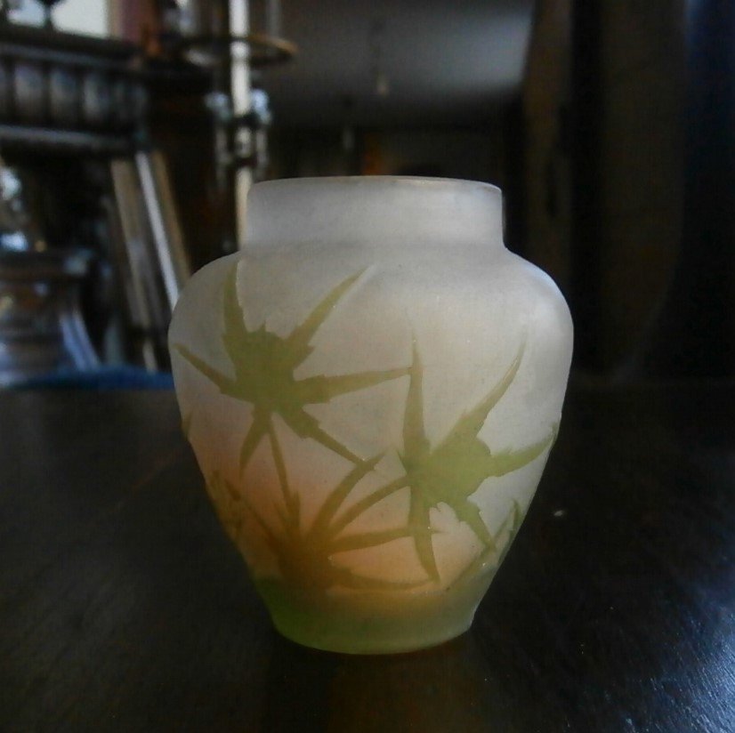 Petit Vase Pâtes De Verre Emile Gallé.-photo-1
