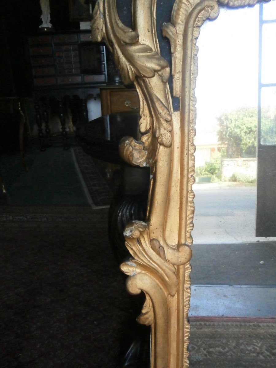 Miroir doré d'époque  Régence XVIII-photo-3