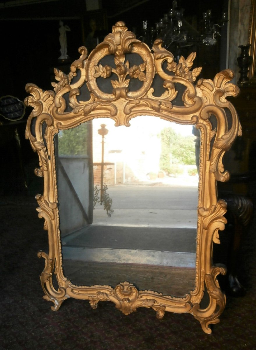 Miroir doré d'époque  Régence XVIII