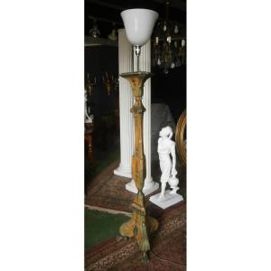 Lampadaire En Bois Peint.