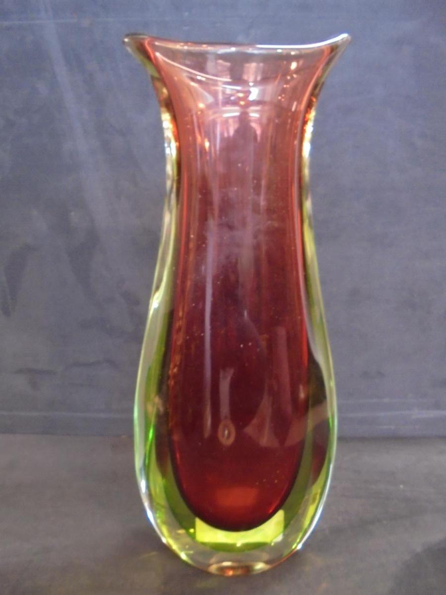 Grand Vase Verre Concave De Murano années 60