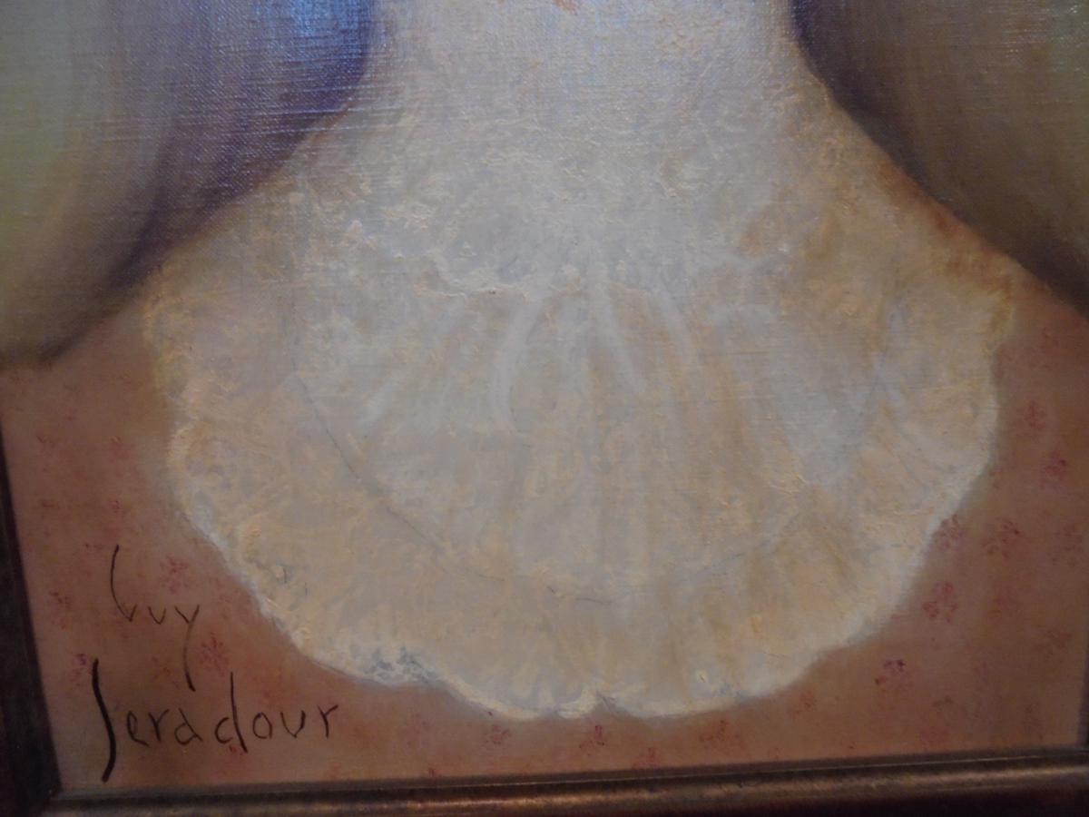 Painting Portrait Oil On Canvas Ségadour XXth Century-photo-3