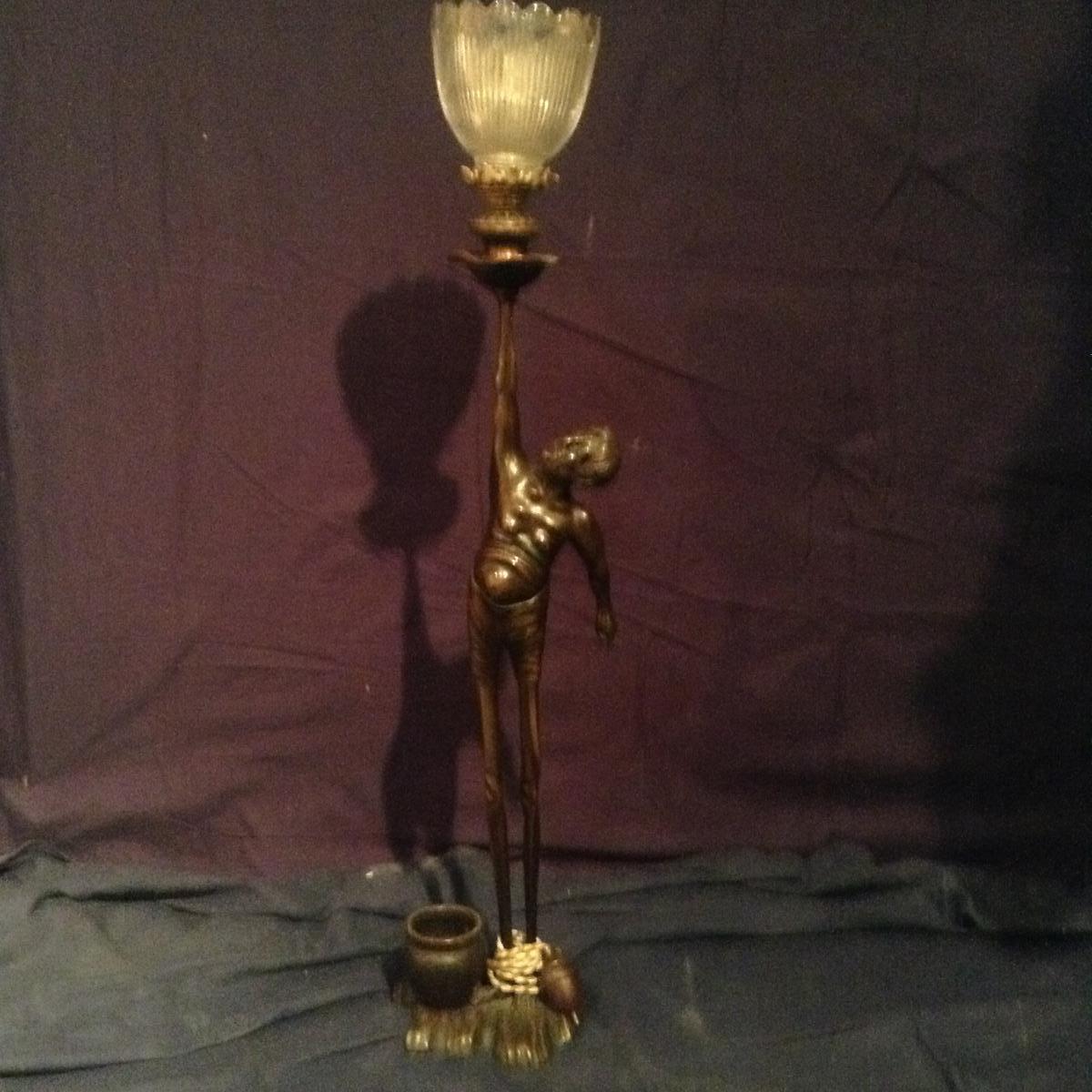 Asian Bronze Mounted Lamp In Early Twentieth